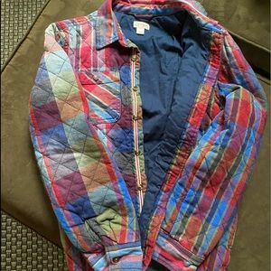 Sz 12 plaid quilted flannel jacket/shirt